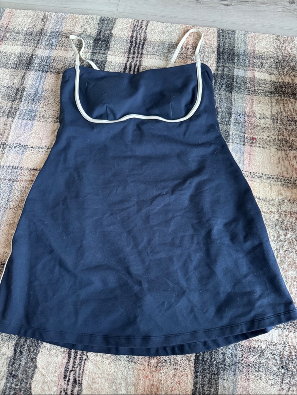 ALO Navy Tennis Slip Dress with White Trim
